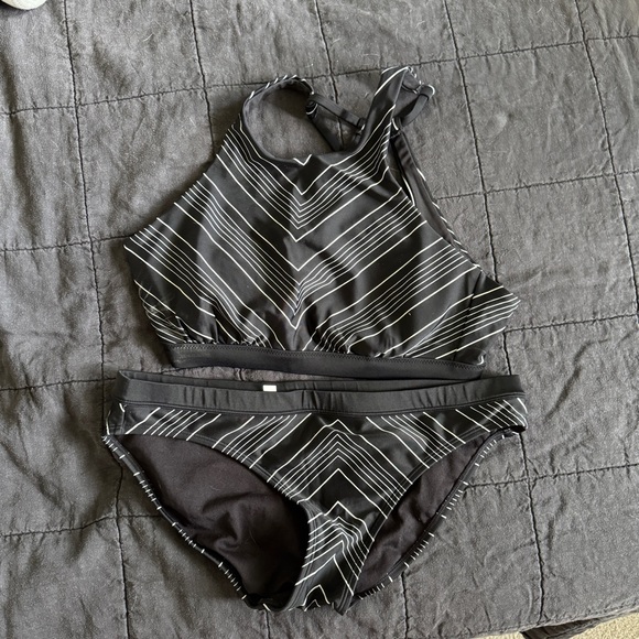 Athleta Monochrome Striped Swimsuit - Picture 2 of 5